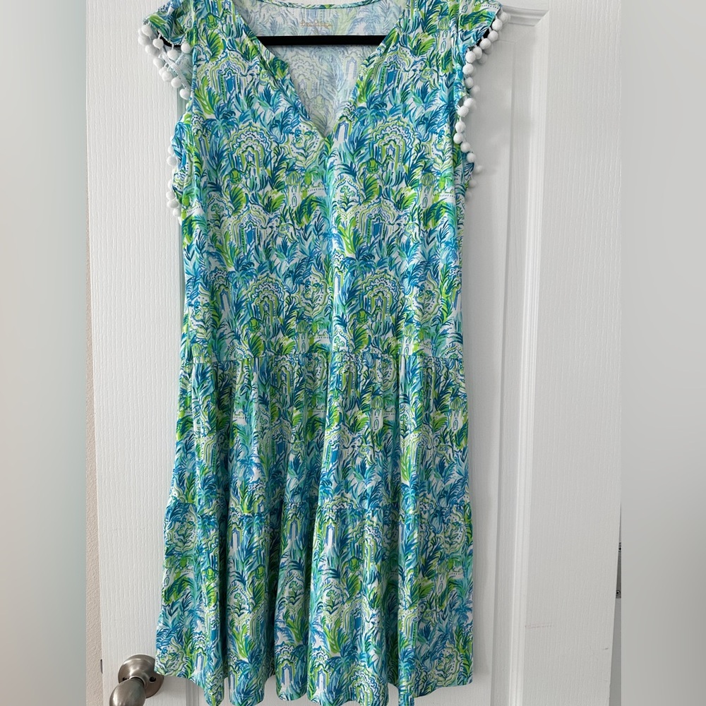 NWOT Lilly Pulitzer Tiered Cotton Dress size M I pulled the tag but didn’t wear